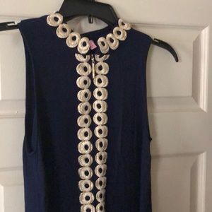 Lily Pulitzer crepe  navy shift dress size 6